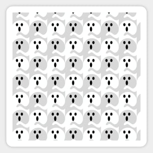 Ghost Tessellation Pattern (Gray and White) Magnet